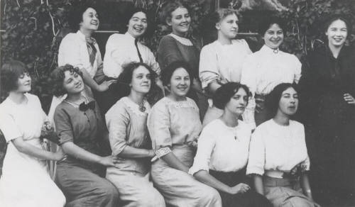 The 1911-1912 Horace Greeley Society with President Agnes Smedley