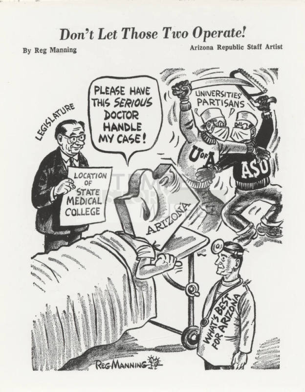 Cartoon on Location of State Medical College in Arizona