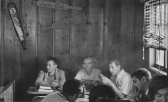Group Photograph of Men Seated at Varsity Inn