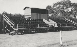 Bleachers and Press Box at Irish Field Stadium