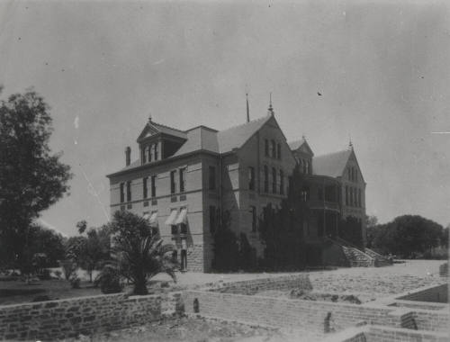 Old Main, with Science Hall under construction