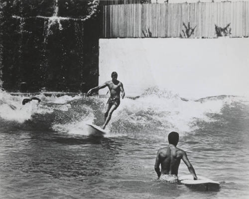 Two Male Surfers at Big Surf